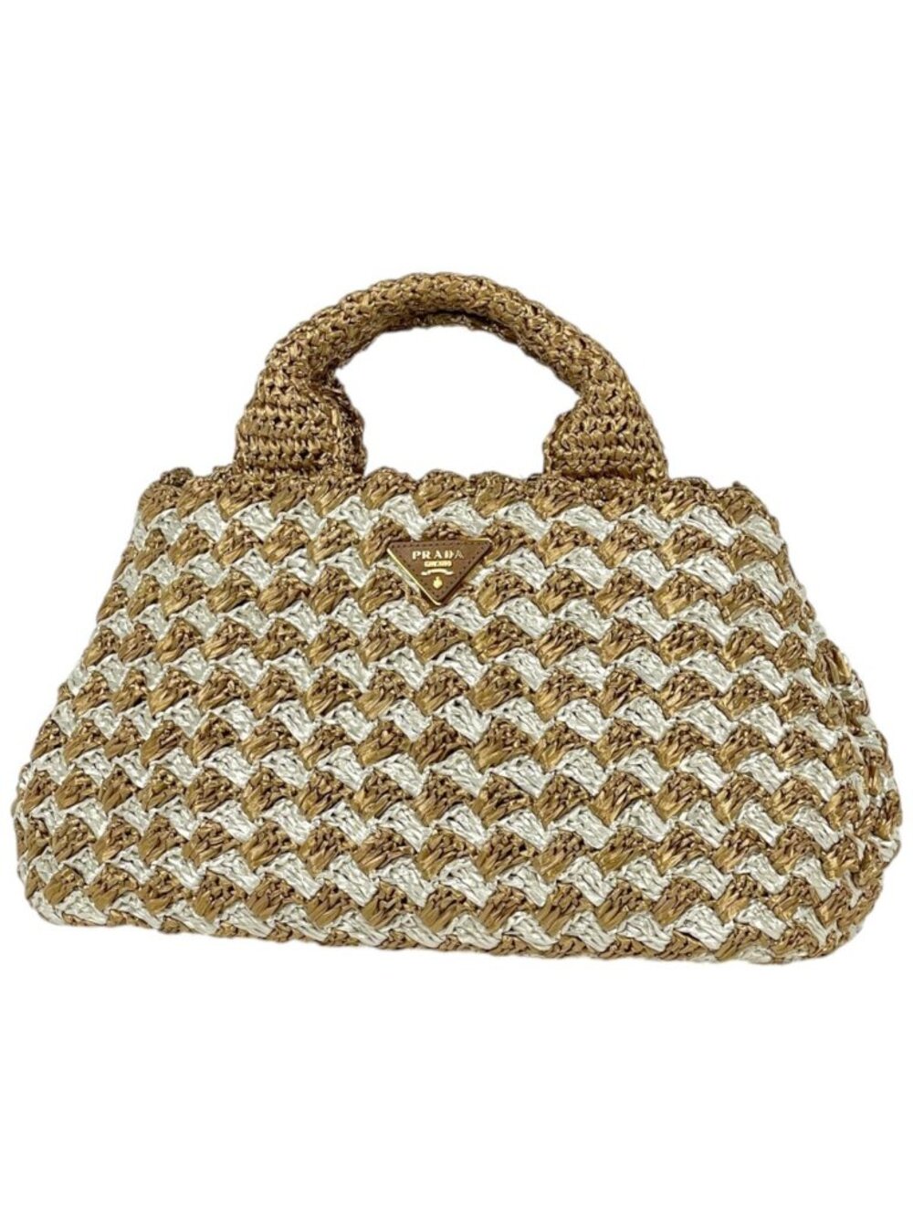 Prada Canapa Tote Raffia Brown